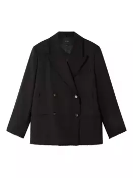 Двубортный блейзер с бахромой Axel Arigato, черный