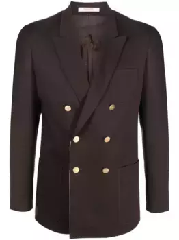 Двубортный блейзер с пуговицами VLogo Signature VALENTINO GARAVANI, коричневый