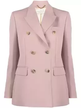 Двубортный блейзер с заостренными лацканами GOLDEN GOOSE, розовый