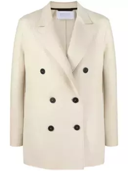 Двубортный блейзер с заостренными лацканами Harris Wharf London, нейтральный