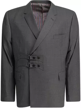 Двубортный блейзер Thom Browne, серый