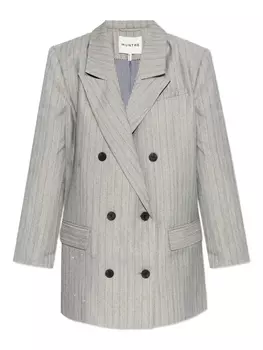 Двубортный блейзер в тонкую полоску MUNTHE, серый