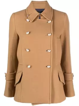 Двубортный бушлат из смесовой шерсти DONDUP, коричневый