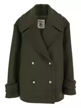 Двубортный бушлат на пуговицах Semicouture, зеленый