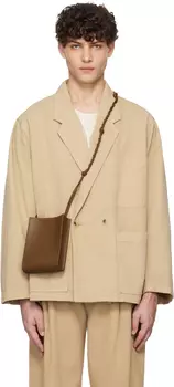 Двубортный джинсовый блейзер цвета загара LE17SEPTEMBRE