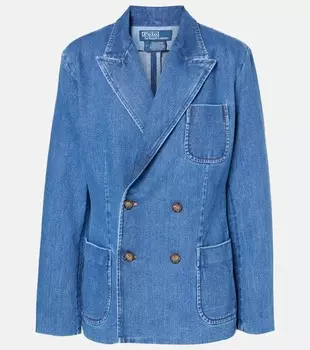 Двубортный джинсовый пиджак Polo Ralph Lauren, цвет ravi wash