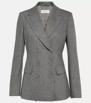 Двубортный фланелевой пиджак landa Max Mara, серый