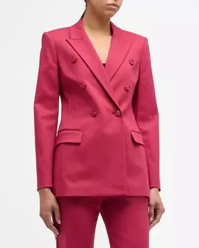 Двубортный хлопковый пиджак от кутюр Emporio Armani, цвет Raspberry