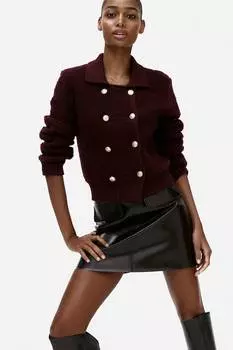 Двубортный кардиган букле H&M, красный