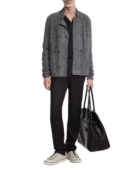 Двубортный кашемировый пиджак Adrano John Varvatos, серый