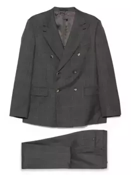 Двубортный клетчатый костюм Caruso, серый