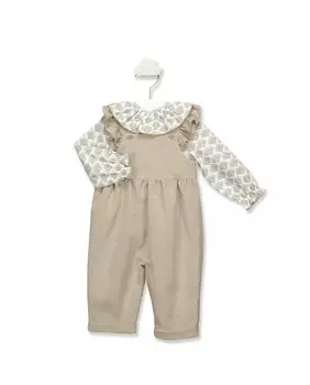 Двубортный комплект для девочки бежевого цвета BABID, бежевый