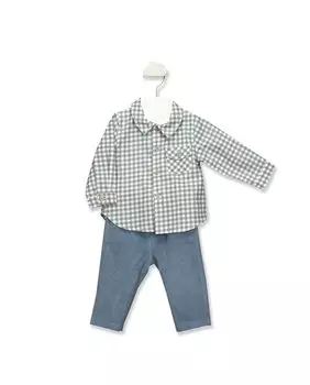 Двубортный комплект для мальчика синего цвета BABID, синий