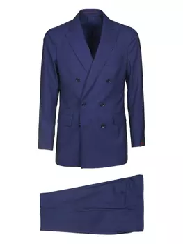 Двубортный костюм Bagnoli Sartoria Napoli, синий