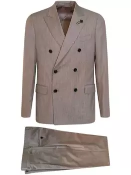 Двубортный костюм-двойка Lardini, коричневый