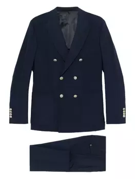 Двубортный костюм Eleventy из смесовой шерсти, синий