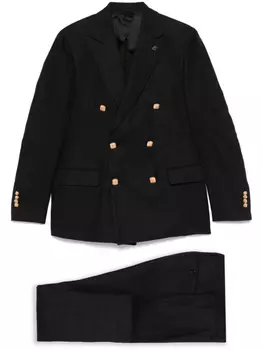 Двубортный костюм Lardini, черный