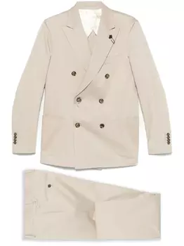 Двубортный костюм Lardini, нейтральный