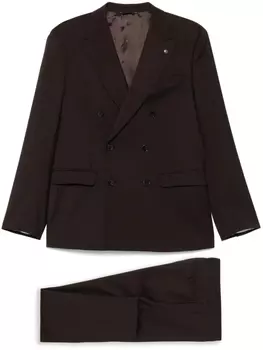 Двубортный костюм Manuel Ritz, коричневый