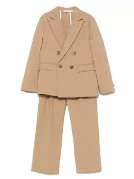 Двубортный костюм Paolo Pecora Kids, коричневый