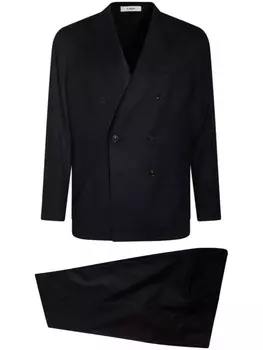 Двубортный костюм в полоску Boglioli, синий