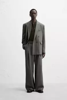 Двубортный костюмный пиджак x nanushka ZARA, зеленый