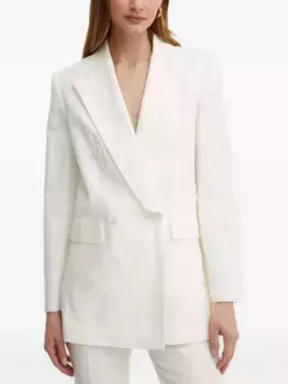 Двубортный льняной блейзер LUISA SPAGNOLI, белый