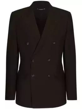 Двубортный льняной пиджак DOLCE & GABBANA, коричневый