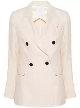 Двубортный льняной пиджак Eleventy, нейтральный