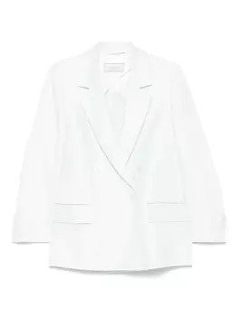 Двубортный льняной пиджак Peserico, зеленый