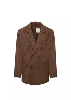 Двубортный мужской пиджак коричневого цвета Pcfg, коричневый