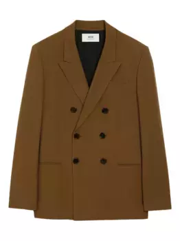 Двубортный пиджак AMI Paris, коричневый
