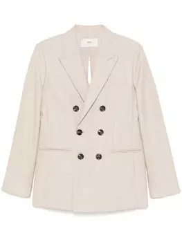 Двубортный пиджак AMI Paris, нейтральный