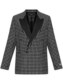 Двубортный пиджак AMIRI букле, черный