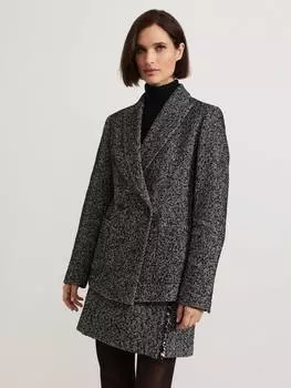 Двубортный пиджак ayame в елочку Phase Eight, цвет Black/Light Grey