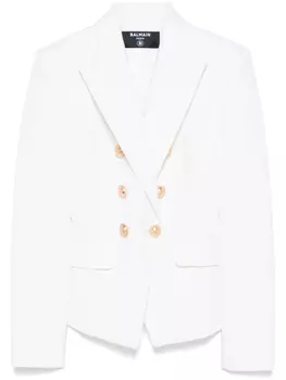 Двубортный пиджак Balmain, белый