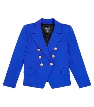 Двубортный пиджак Balmain Kids, синий