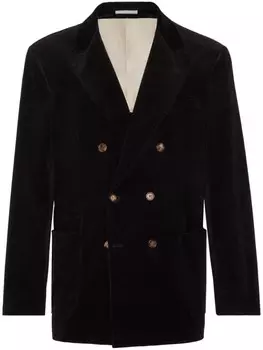 Двубортный пиджак Brunello Cucinelli, черный