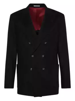 Двубортный пиджак Brunello Cucinelli, черный