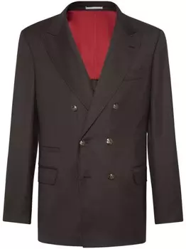 Двубортный пиджак Brunello Cucinelli, коричневый