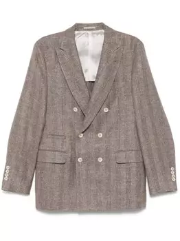 Двубортный пиджак Brunello Cucinelli, коричневый