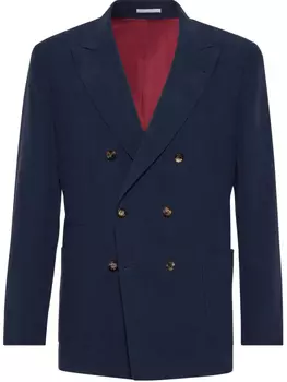 Двубортный пиджак Brunello Cucinelli, синий
