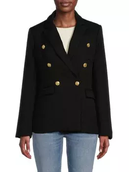 Двубортный пиджак букле Ellen Tracy, черный