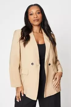 Двубортный пиджак Curve Dorothy Perkins, бежевый