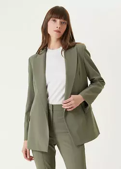 Двубортный пиджак цвета хаки на одной пуговице Academia