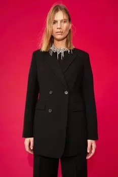 Двубортный пиджак H&amp;M, черный