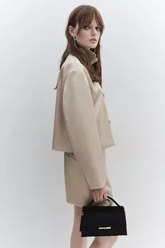 Двубортный пиджак H&M, бежевый