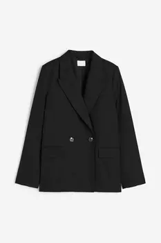 Двубортный пиджак H&M, черный