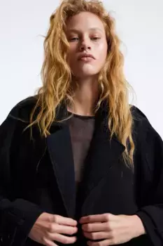 Двубортный пиджак H&M, черный