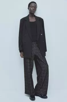 Двубортный пиджак H&M, черный